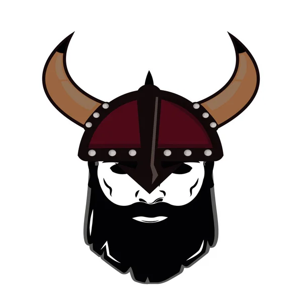 Emblème Viking guerrier crâne logo — Image vectorielle