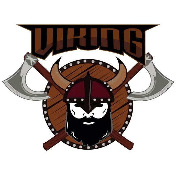 Βίκινγκ πολεμιστής κρανίο λογότυπο — Διανυσματικό Αρχείο