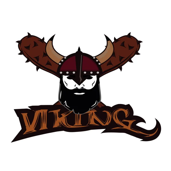 amblem Viking savaşçısı kafatası logosu