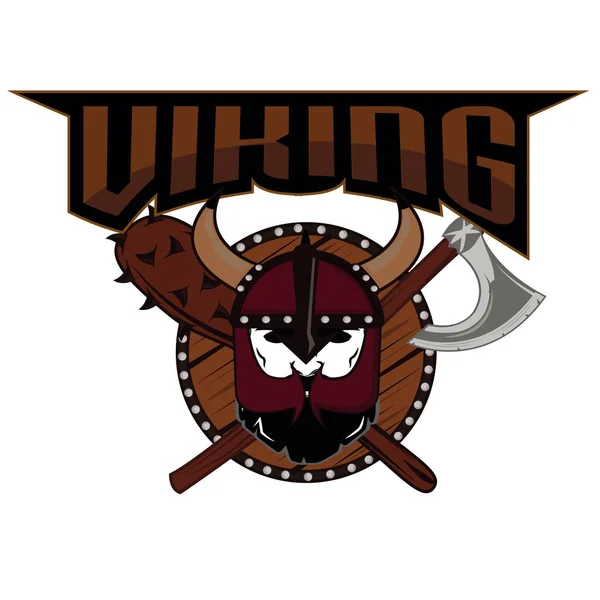 amblem Viking savaşçısı kafatası logosu