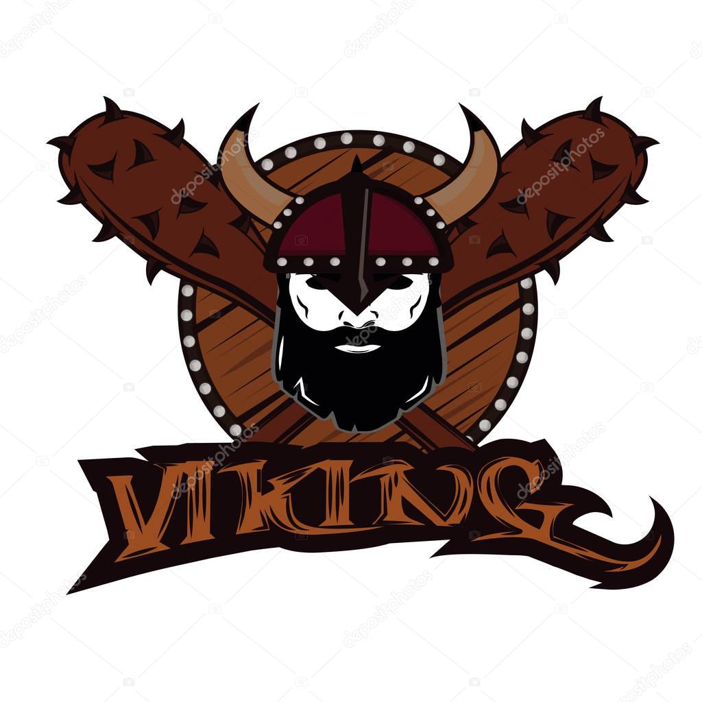 emblem Viking warrior skull logo