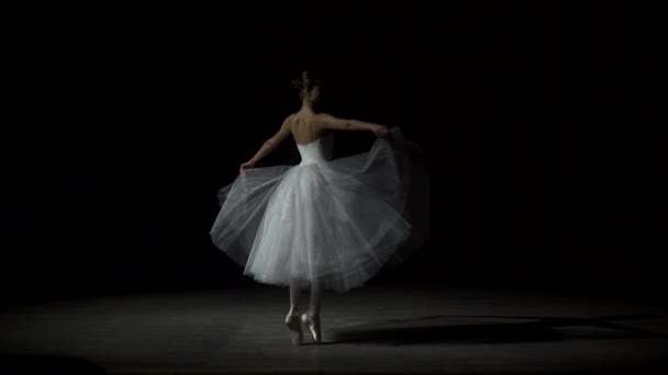 Balletttänzerin bei einer Probe — Stockvideo