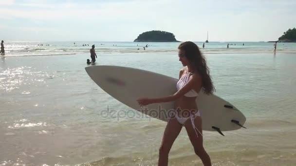 Hälsosam aktiv livsstil. Surfing. Sommar semester. Extrem Sport — Stockvideo