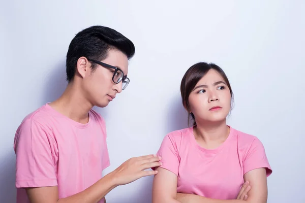 Woman angry her boyfriend — Stock Photo, Image