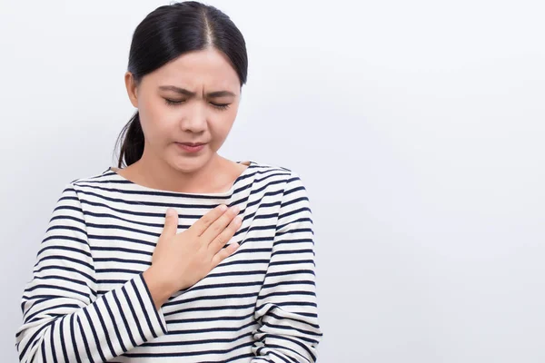 Mujer con reflujo ácido sintomático — Foto de Stock