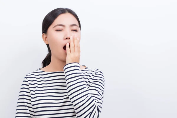 Woman has a yawning — Stock Photo, Image