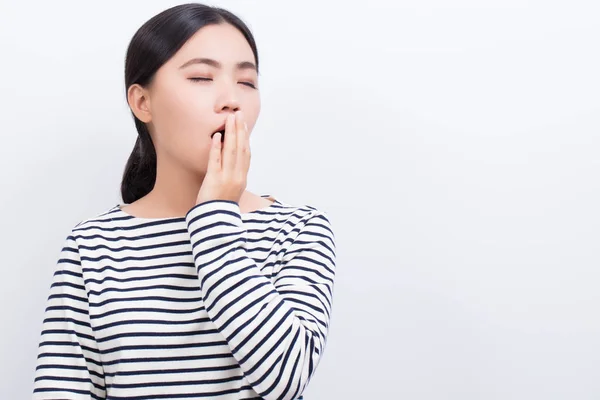 Woman has a yawning — Stock Photo, Image