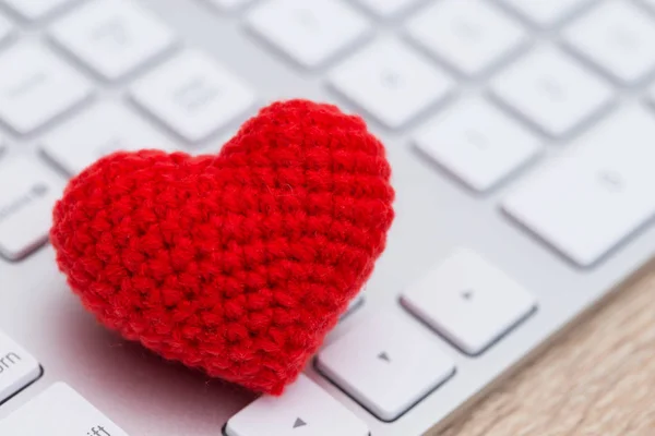 Red heart on keyboard Stock Picture