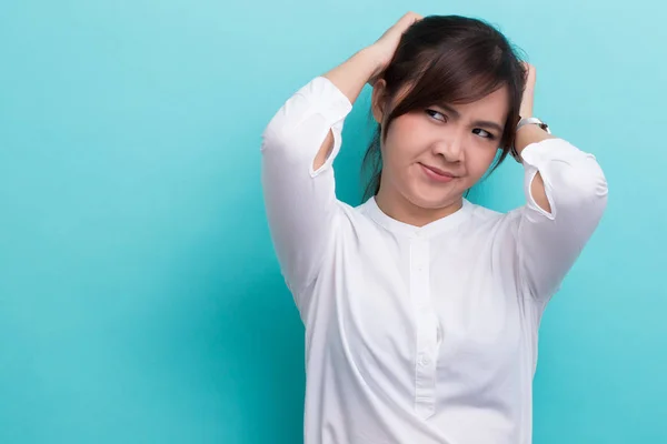 Mujer enojada sobre fondo aislado —  Fotos de Stock