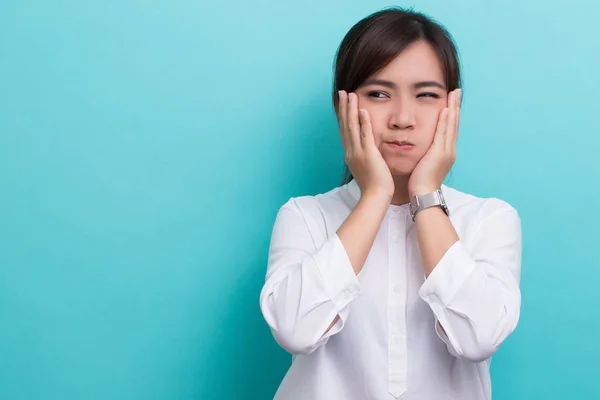 Woman has toothache — Stock Photo, Image