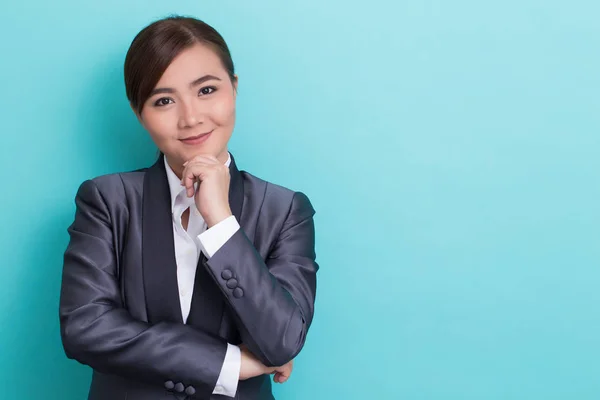 stock image Businesswoman has positive thinking on isolated background