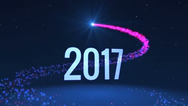 Görüntüleri mutlu yeni yıl havai fişek koyu mavi zemin üzerine ile — Stok video
