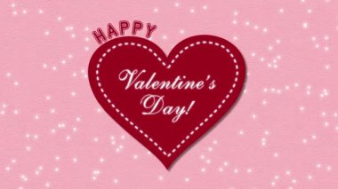 Görüntüleri mutlu Sevgililer günü kalpleri üzerinde pembe bir arka plan ile