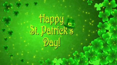 Görüntüleri mutlu St Patricks günü yeşil zemin üzerine yoncaları ile
