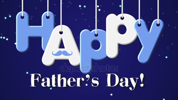 Images Happy Fathers Day sur un fond bleu foncé — Video