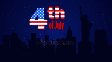 Koyu mavi zemin üzerine bir havai fişek ile görüntüleri Mutlu Bağımsızlık günü