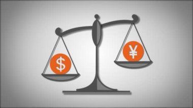 Dolar ve Yen sembolleri pullarla