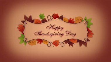Şükran Günü tebrik kartı sonbahar yaprakları ile
