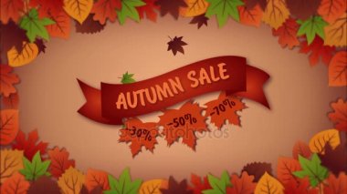 Arka plan sonbahar satış düşen yaprakları ile