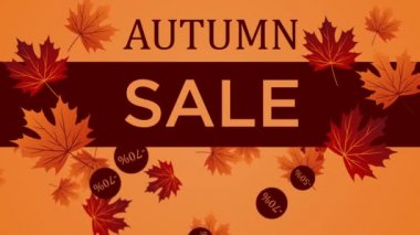 Arka plan sonbahar satış düşen yaprakları ile