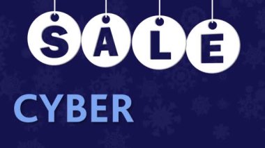 Cyber Pazartesi Satılık koyu mavi zemin üzerine