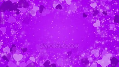 Bir kupa ve parlayan parçacıklar mor arka plan