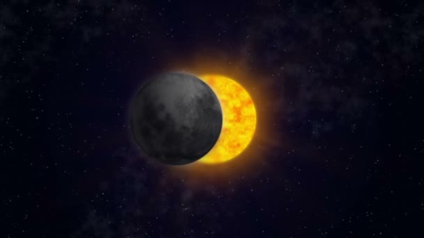 Eclipse solar total. A Lua cobre o Sol . — Vídeo de Stock