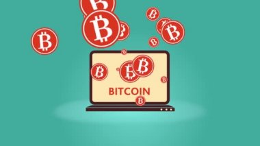 Bilgisayardan bitcoin simgesi görünür
