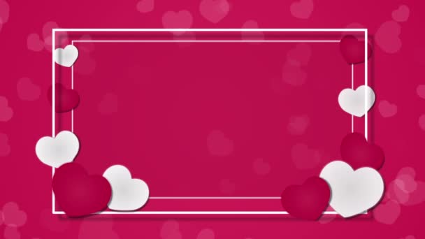 Absztrakt háttér romantikus szívek Valentin-nap, és az esküvő napján — Stock videók