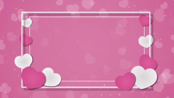 Romantické pozadí abstraktní s srdce pro valentinky den a svatební den — Stock video
