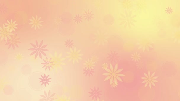 Colorful yellow pink background with flowers — Stock Video