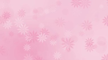 Soyut renkli pembe çiçekli