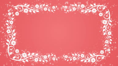 Arka plan çiçekli çerçeve ve parlayan parçacıklar