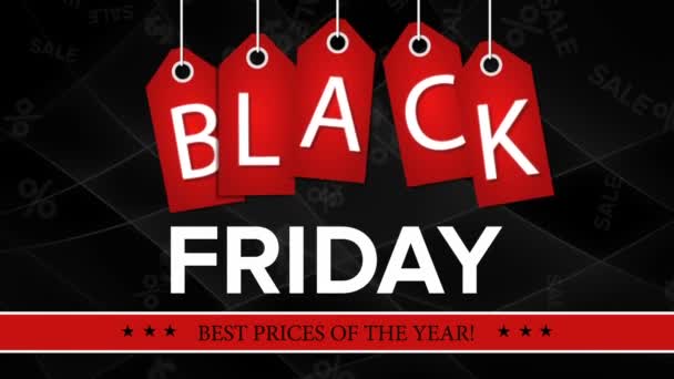 Black Friday Sale auf schwarzem Hintergrund — Stockvideo