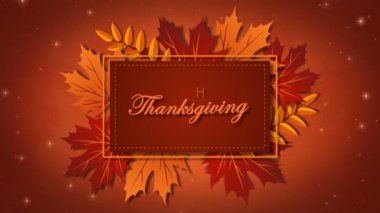 Şükran Günü tebrik kartı sonbahar yaprakları ile