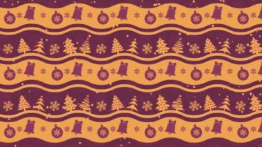 Noel ağaçları, kar taneleri ve Noel baloları ile Noel arkaplan deseni