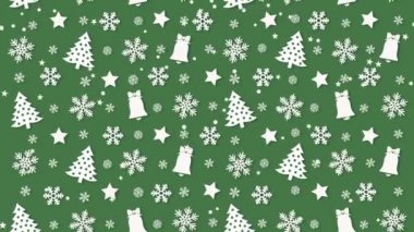 Noel ağaçları ve kar taneleriyle Noel arkaplan deseni