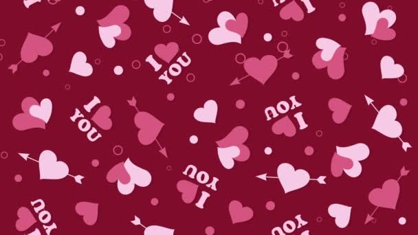 Hearts pattern background, Valentines Day — Stock Video