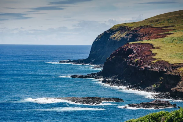 Oceanen kusten liggande i Påskön, Chile — Stockfoto