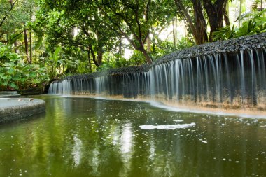 Küçük Waterful yapay Singapur'un Botanik Bahçesi içinde
