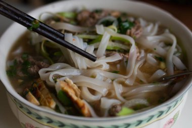 Vietnam sığır eti Noodle çorba Pho Bo kase