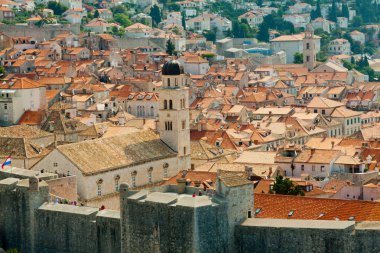 Dubrovnik Hırvatistan duvarlı şehrin panoramik görünüm