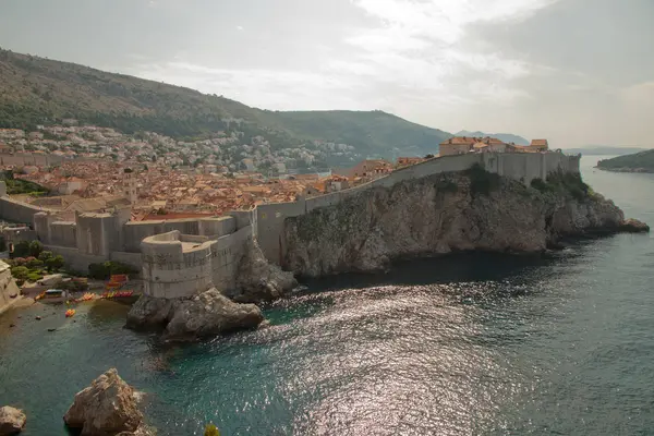 Panoramic view of the walled city, Dubrovnik Croatia — Stock Photo, Image