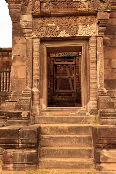 Detalles de Wat Phu Champasak temple in Laos — Foto de Stock