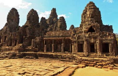 Prasat Bayon Tapınağı Angkor Thom, Siem Reap, Kamboçya yakınındaki