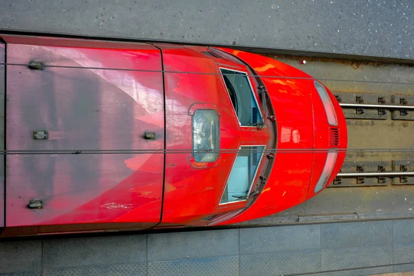 Redaktionsbild des Thalys-Hochgeschwindigkeitszuges von oben — Stockfoto