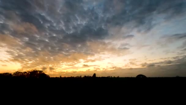 4K Проміжок часу відео Сцена барвистого заходу сонця — стокове відео