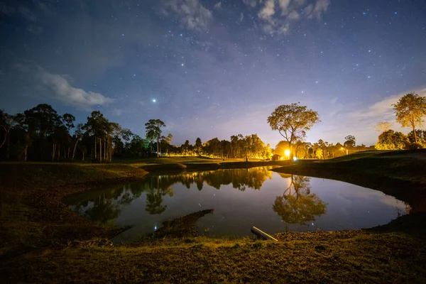 Noite Estrelada Com Láctea Alor Setar Kedah Malásia Imagem Contém — Fotografia de Stock