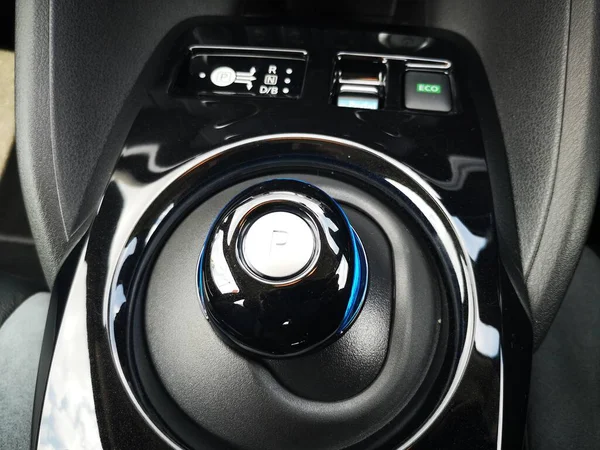 Bukit Tinggi Pahang, Malezya - 24 Julai, 2019: Aurel Sığınak Bentong Pahang 'daki otomobil fuarında Nissan Leaf Electric Car