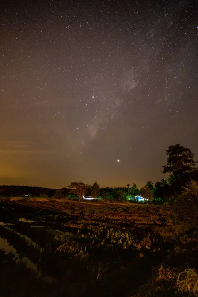 Noite Estrelada Com Láctea Alor Setar Kedah Malásia Imagem Contém — Fotografia de Stock